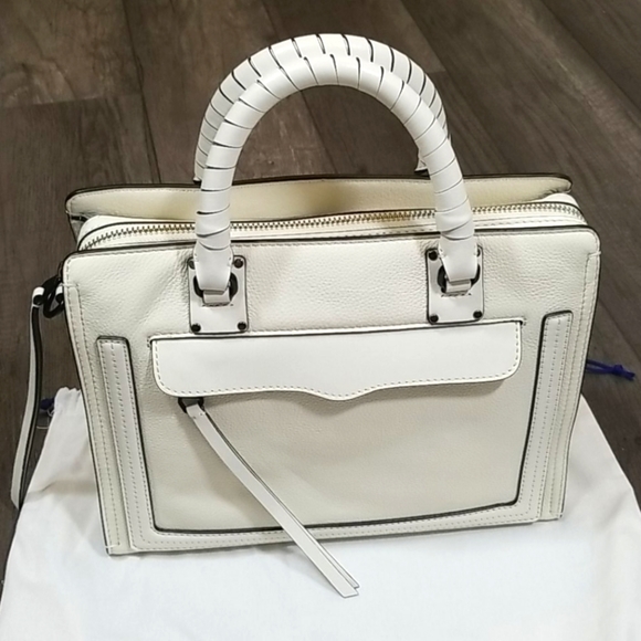 Rebeca Minkoff Bree Medium Size Top Zip Satchel Purse White - Picture 3 of 9